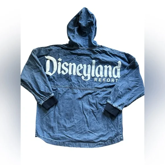 Disney Parks Denim oversized Hoodie Disneyland Resort Spirit Jersey, Blue Medium - Picture 3 of 7